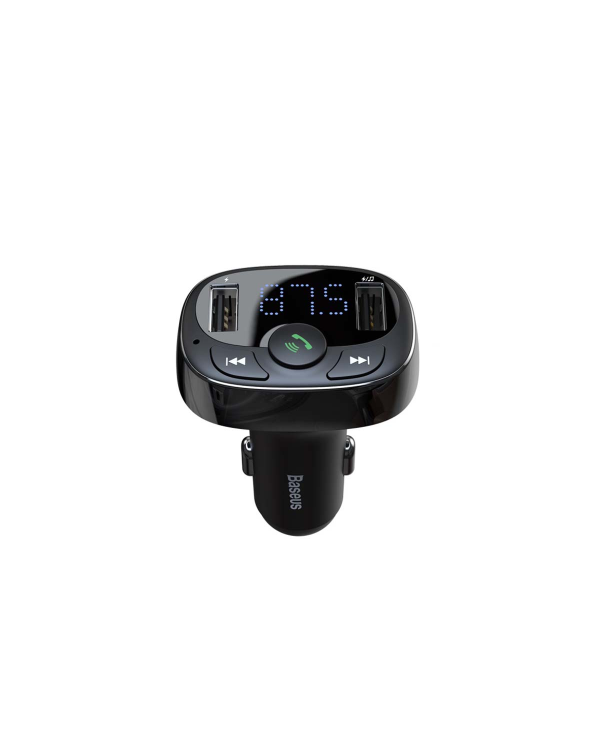 Baseus FM Transmitter T typed Bluetooth 2xUSB microSD (Black)