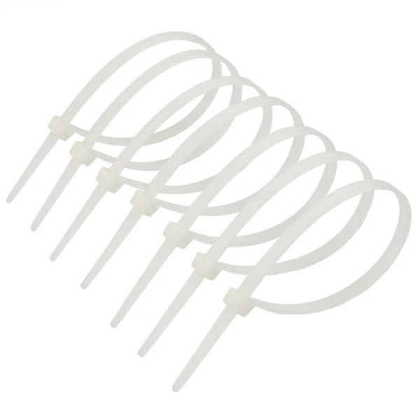 Кабельные стяжки 4 x 350 мм, белые 100 шт.