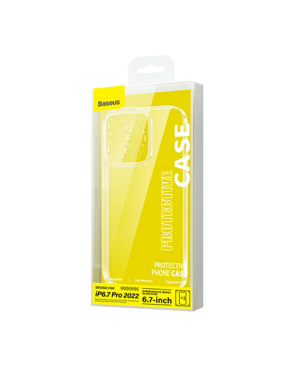 Baseus SuperCeramic Transparent Glass Case and Tempered Glass set for iPhone 14 Plus