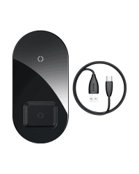 Baseus Simple 2in1 Wireless Charger Qi Charger for Smartphones and AirPods 15W black (WXJK-01)