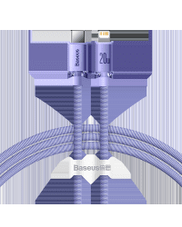Baseus Crystal cable USB-C to Lightning, 20W, PD, 1.2m (purple)