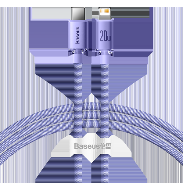 Baseus Crystal cable USB-C to Lightning, 20W, PD, 1.2m (purple)