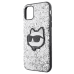 Оригинальный чехол KARL LAGERFELD Glitter Choupette Patch KLHCN61G2CPS для Iphone 11| Xr серебристый