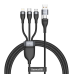 Baseus 3in1 USB / USB Typ C - USB Typ C / Lightning / micro USB cable (5 A - 100 W / 20 W / 18 W) 1,2 m Power Delivery Quick Charge black (CA2T3-G1)