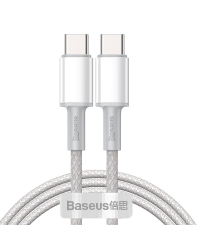 USB-C to USB-C Cable Baseus High Density Braided, 100W, 1m (White)