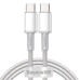 USB-C to USB-C Cable Baseus High Density Braided, 100W, 1m (White)