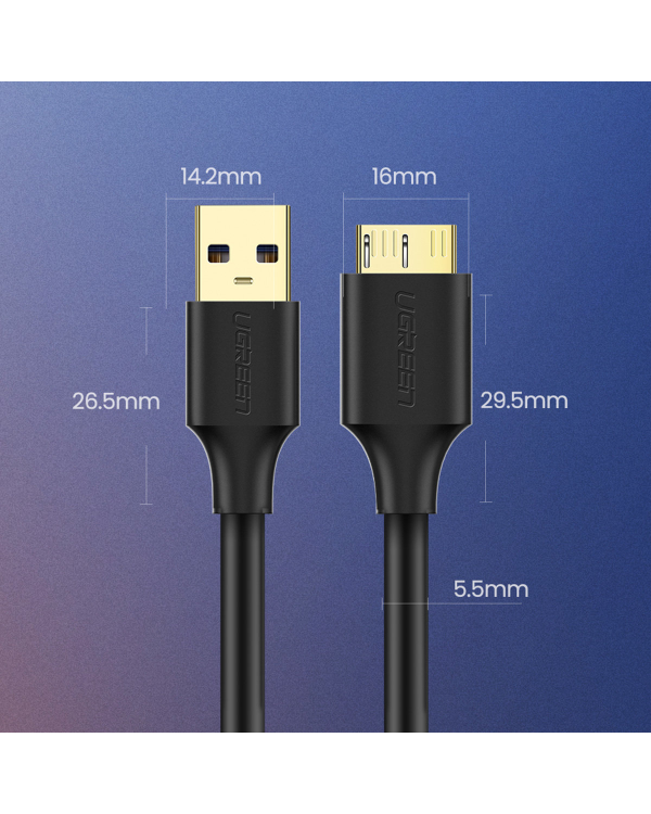 UGREEN US130 | Кабель USB 3.0 - micro USB 3.0 | 0,5 м | черный