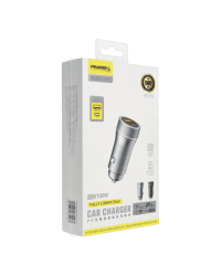 Pavareal Автомобильная зарядка Type C (USB-C) PD 20W + USB 3A серая