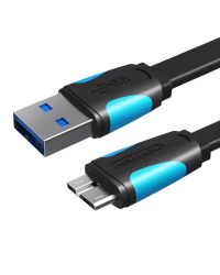 Flat USB 3.0 A male to Micro-B male cable Vention VAS-A12-B150 1.5m Black