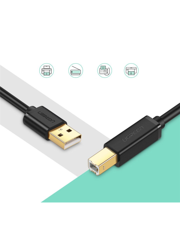 Дополнительное изображение книги «Ugreen cable USB - USB Type B cable (printer cable) 3m black (10351)»