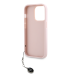 Karl Lagerfeld PU Saffiano Rhinestone Charm Case for iPhone 14 Pro Pink