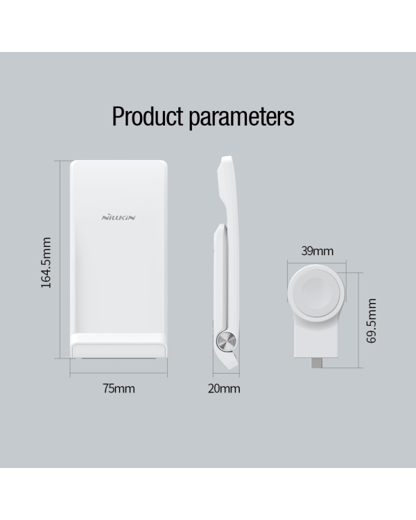 Беспроводное зарядное устройство Nillkin PowerTrio 3in1 для Apple Watch White (MFI)