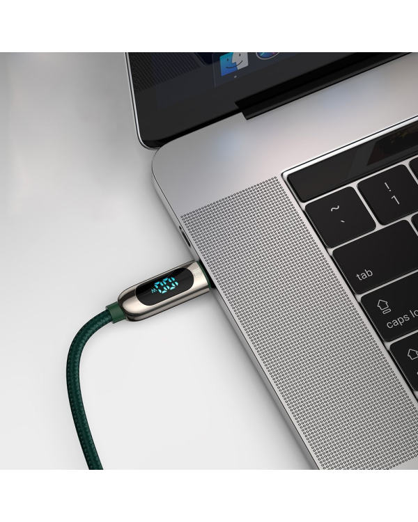 Baseus USB Type C - USB Type C cable 100 W (20 V | 5 A) 1 m Power Delivery with display screen power meter white (CATSK-B06)
