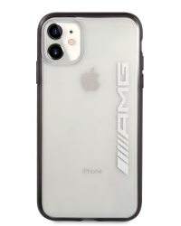 AMHCN61AESLBK AMG Mettalic Black Edges Case for iPhone 11 Transparent