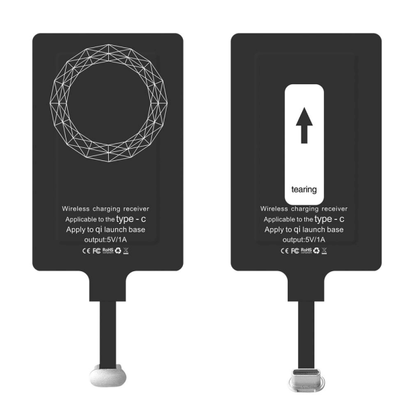 Обложка книги «Choetech Adapter for Wireless Charging Qi USB Type C Induction Insert black (WP-TYPEC)»