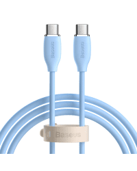 Baseus cable, USB Type C - USB Type C 100W cable, 1.2 m long Jelly Liquid Silica Gel - blue