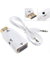 Конвертер видеосигнала HDMI в VGA (+аудио) белый