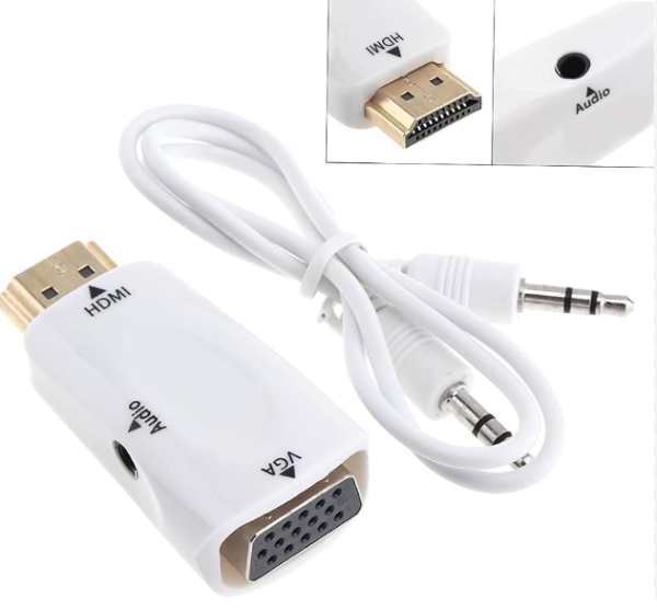Конвертер видеосигнала HDMI в VGA (+аудио) белый