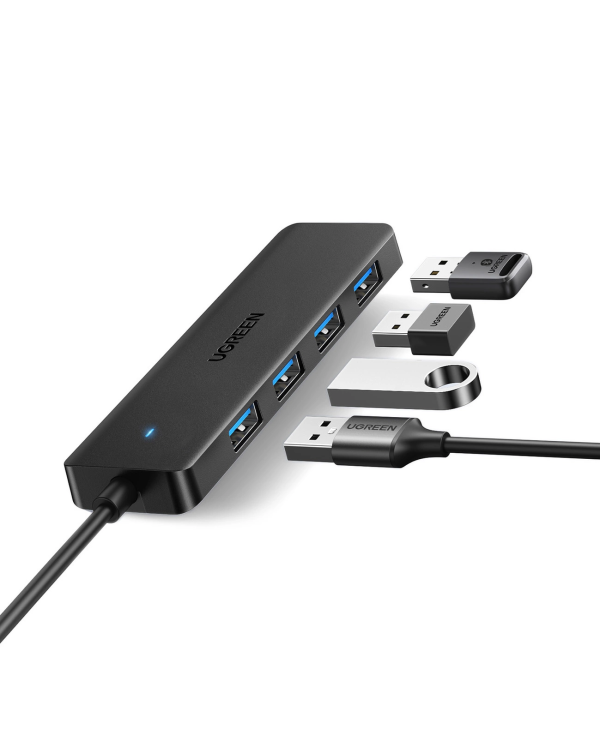 Ugreen CM219 HUB with 4 USB-A 3.0 ports and USB-A 3.0 cable - black