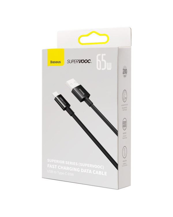 Baseus Superior Series Cable USB to USB-C, 65W, PD, 2m (black)