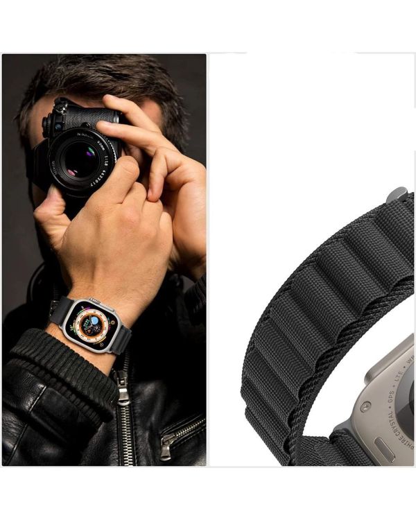 Tech-Protect Nylon Pro Strap for Apple Watch 4 | 5 | 6 | 7 | 8 | 9 | SE | Ultra 1 | 2 (42|44|45|49 mm) - Titanium Olive