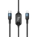 Remax Litxn Series USB Type C - Lightning 20W fast charging data cable Power Delivery with display screen power meter 1m black (RC-193i)