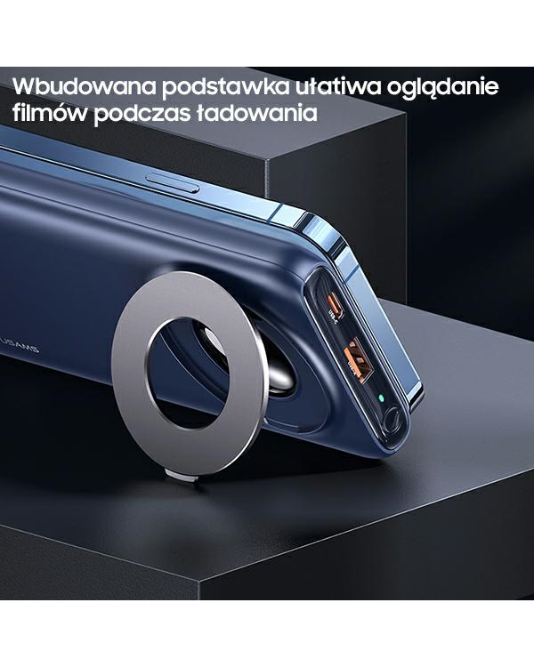 USAMS Powerbank PB62 10000mAh 20W QC3.0+PD Magnetic Wireless Fast Charge nebieski|blue 10KCD17104 (US-CD171)