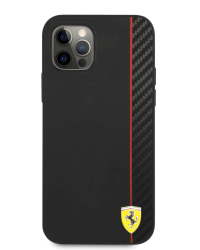 FESAXHCP12MBK Ferrari On Track Stripe Carbon Hard Case for iPhone 12/12 Pro 6.1 Black