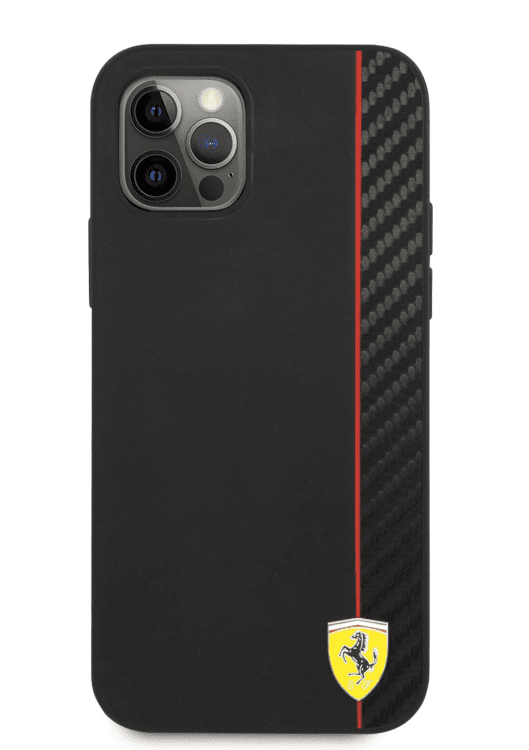 Обложка книги «FESAXHCP12MBK Ferrari On Track Stripe Carbon Hard Case for iPhone 12/12 Pro 6.1 Black»