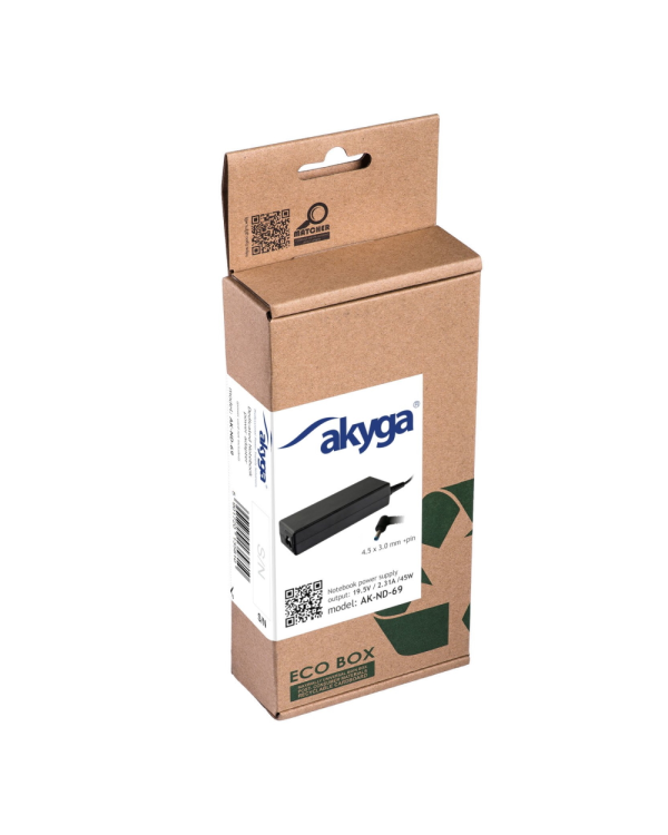 Akyga power supply AK-ND-69 19.5V | 2.31A 45W 4.5 x 3.0 mm + pin HP 1.2m