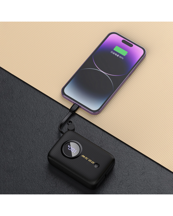 Дополнительное изображение книги «Dudao K14 10000mAh power bank с кабелем USB-C | Lightning - черный»