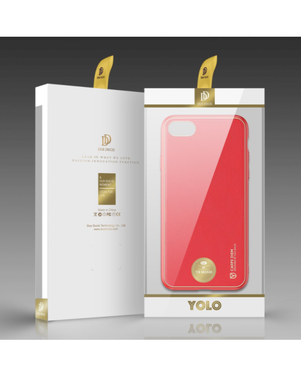 Dux Ducis Yolo Case Прочный чехол из кожи для Apple iPhone 7 / 8 / SE 2020 Красный