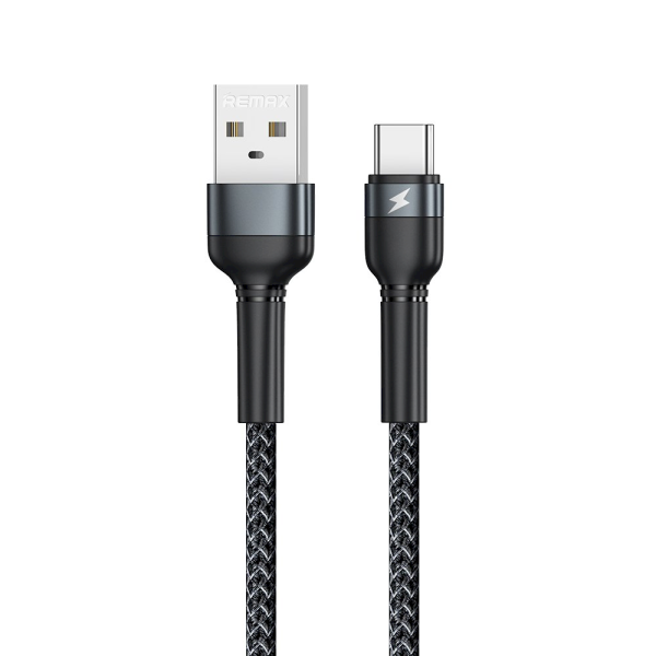 Remax USB - USB Type C cable charging data transfer 2,4 A 1 m black (RC-124a black)