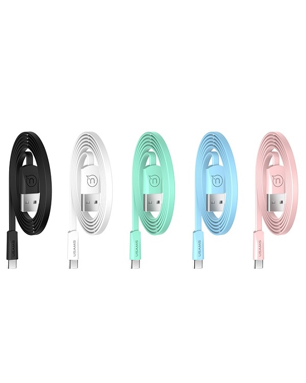 USAMS Kabel płaski U2 USB-C 1,2m biały|white SJ200TC02 (US-SJ200)