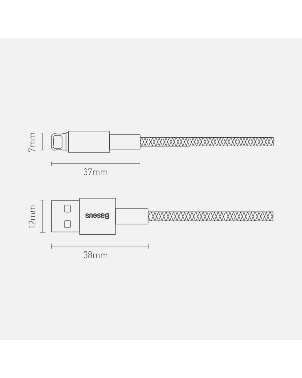 Baseus Tungsten Gold Cable USB to iP 2.4A 1m (черный)