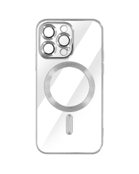 Fusion MagSafe Electroplate силиконовый чехол для Apple iPhone 14 Pro серебряный