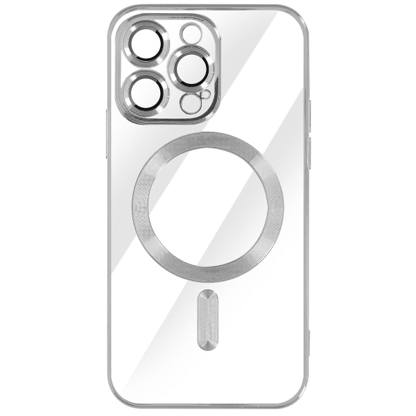 Fusion MagSafe Electroplate силиконовый чехол для Apple iPhone 14 Pro серебряный