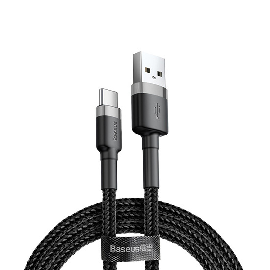 Обложка книги «Baseus Cafule провод USB-C 2A 2m черный - серый»