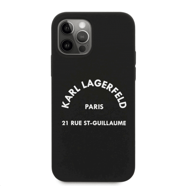 Обложка книги «KLHCP12MSLSGRBK Karl Lagerfeld Rue St Guillaume Silicone Case for iPhone 12/12 Pro 6.1 Black»