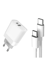 Wall Charger with + USB-C Cable XO L64 20W, QC3.0, PD (white)