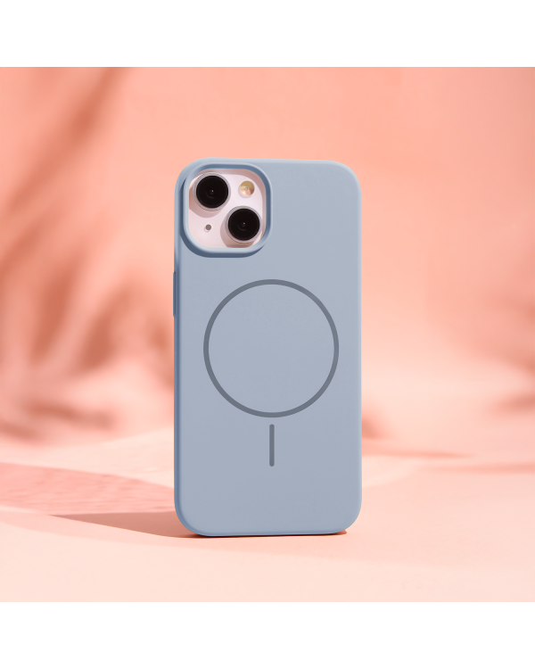 Чехол Fusion silicone Thin Magsafe для iPhone 16 светло-голубой