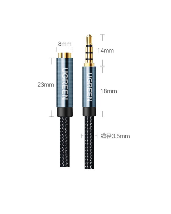 Ugreen adapter cable extension AUX mini jack 3.5 mm 1.5m blue (AV118)