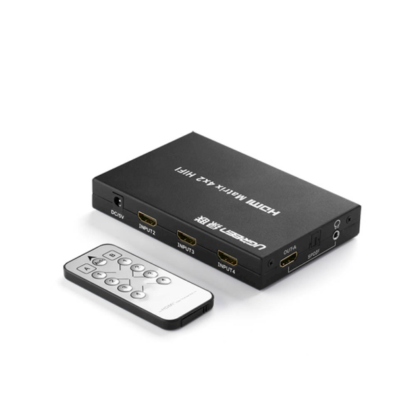Ugreen splitter 4x HDMI (input) to 2x HDMI (output) splitter switch 4K / FullHD black (40216)