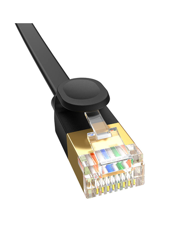 Baseus Cat 7 UTP Ethernet RJ45 Кабель плоский 1 м черный