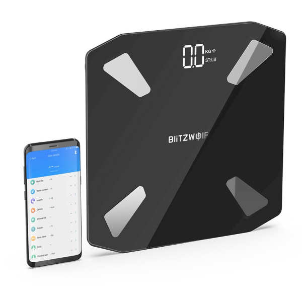 BlitzWolf BW-SC3 smart scale WiFi with 13 body measurement functions (black)