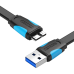 Плоский кабель USB 3.0 A - Micro-B Vention VAS-A12-B100 1m Black