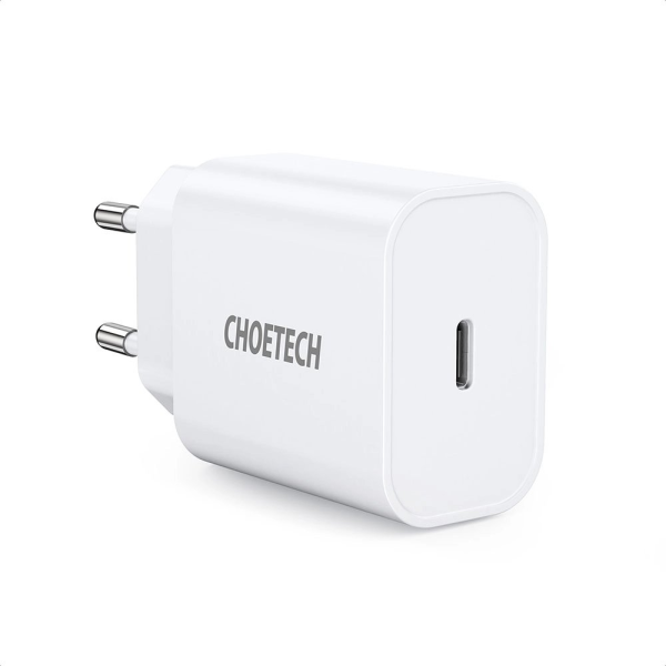 Choetech set 2 x wall charger EU power supply for fast charging USB Type C Power Delivery 20W 3A white (PD5005-EU)