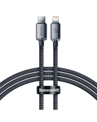 Baseus crystal shine series fast charging data cable USB Type C to Lightning 20W 1.2m black (CAJY000201)