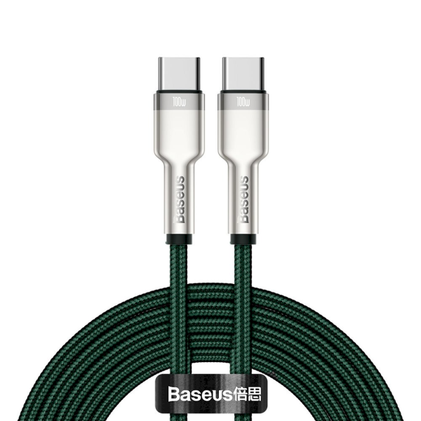 Baseus Cafule Series Metal Data USB Type C - USB Typ C Cable Power Delivery 100 W (20 V / 5 A) 2 m green (CATJK-D06)