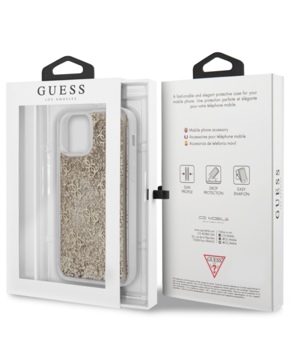 Guess GUHCP12SLG4GSLG 4G Liquid Glitter чехол для Apple iPhone 12 Mini прозрачный